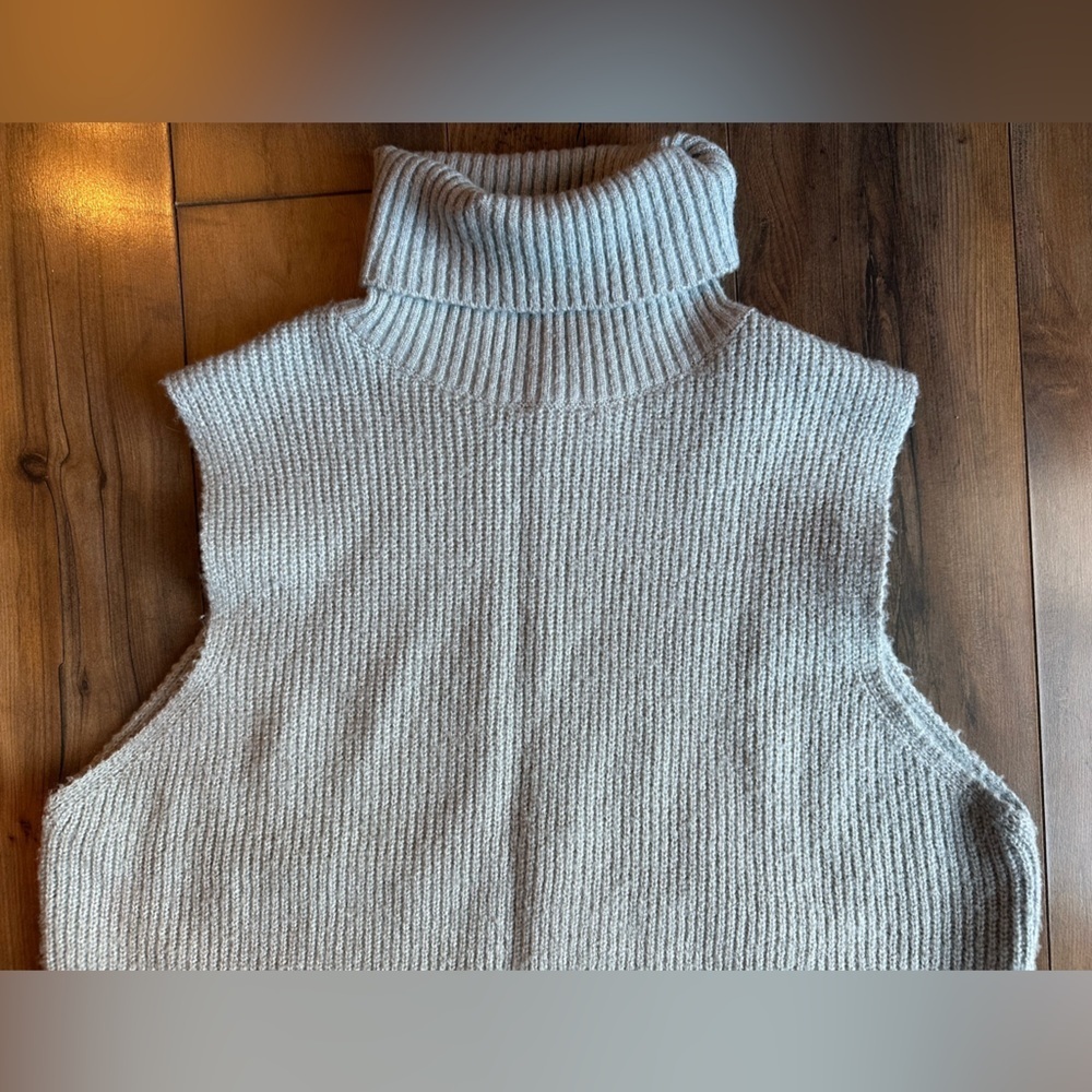 Double Zero Chunky Knit Turtleneck Sleeveless Sweater S Cozy - Picture 2 of 6